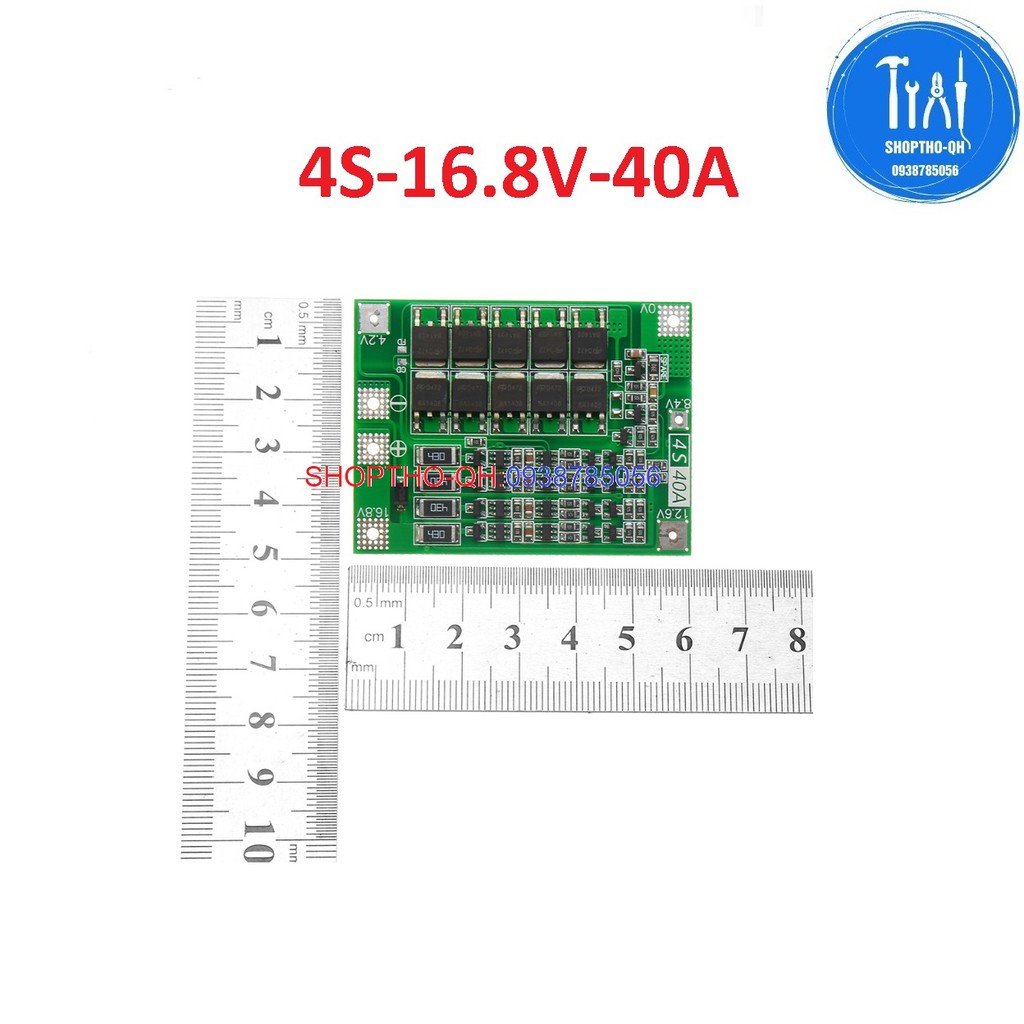 Mạch 4S-40A-16.8V,sạc cân bằng và bảo vệ pin lithium18650.