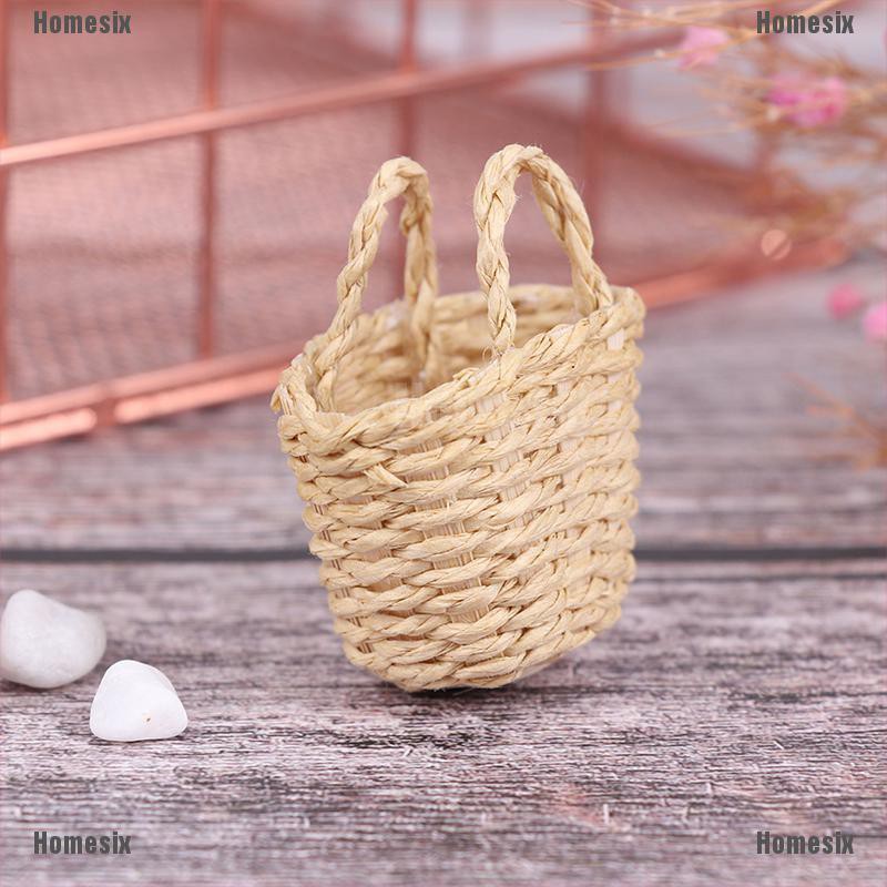 [HoMSI] 1:12 Dollhouse Mini Rattan Hand-woven Vegetable Food Storage Basket Doll Decor SUU