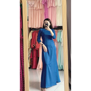 [HÌNH THẬT] Áo dài lụa cực dày dặn tay lửng