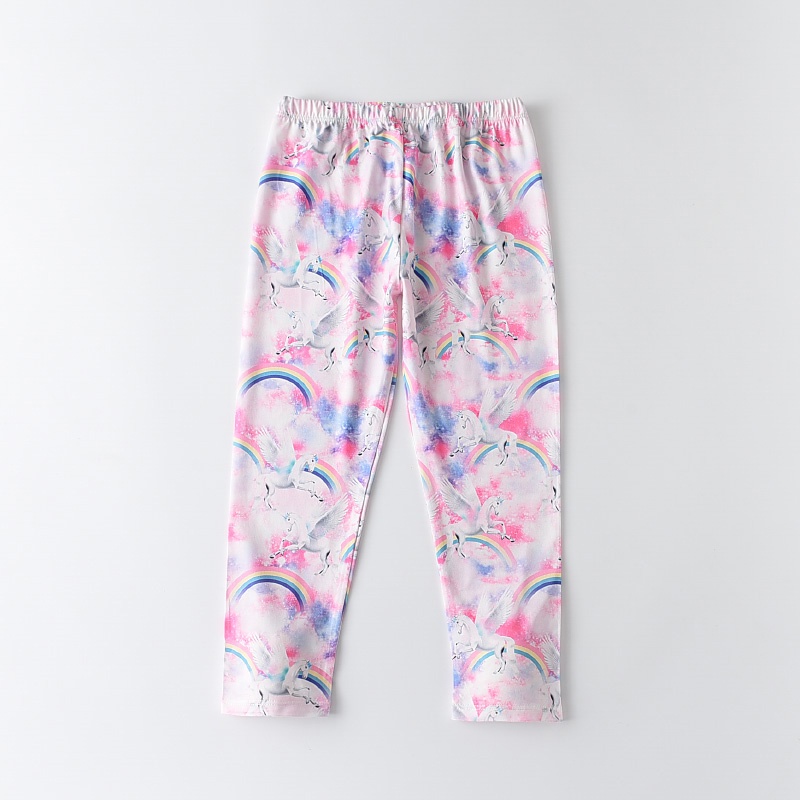 BEAR LEADER Quần Legging Màu Nhuộm Họa Tiết Kỳ Lân / Cầu Vồng Xinh Xắn Cho Bé Gái 3-7 Tuổi