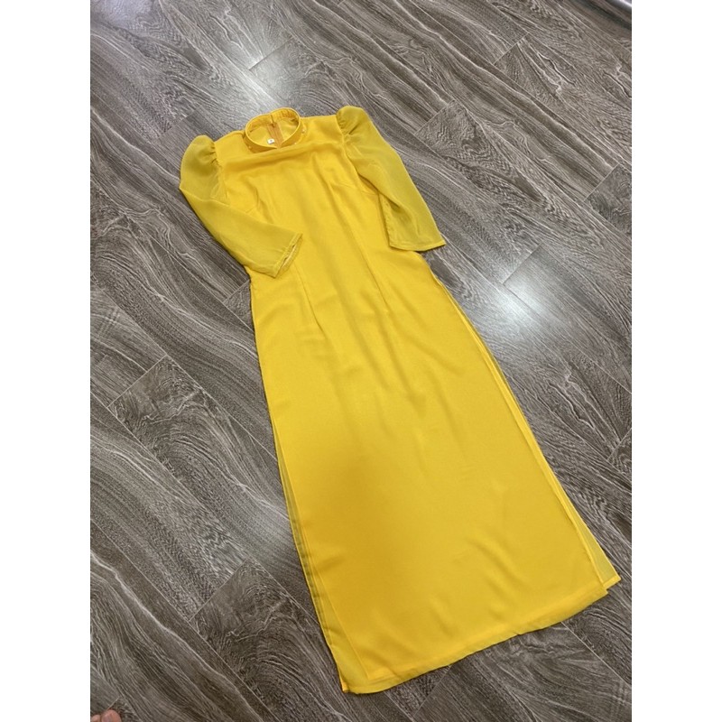 Áo dài tơ ngọc ⚡ FREESHIP ⚡ Áo cách dáng cách tân lửng qua bắp chân | BigBuy360 - bigbuy360.vn