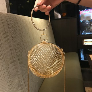 Túi xách nữ kim loại rỗng thời trang Hàn Quốc hình cầu nhỏ