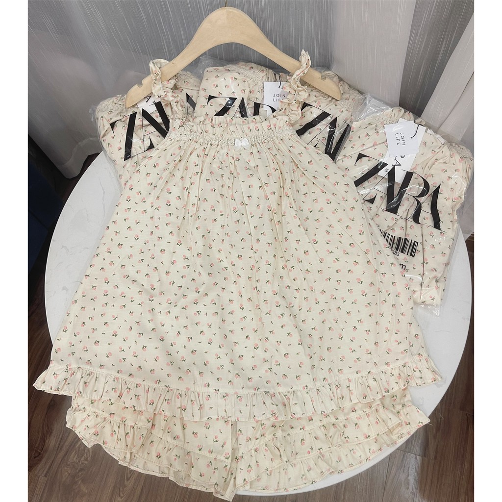 Bộ Hai Dây Hoa Nhí Set Bộ Ngủ 2s Hoa Nhí Dây Bèo Vải Thô Viền Ren Siêu Xinh | BigBuy360 - bigbuy360.vn