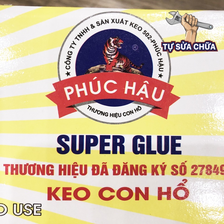 Hộp 50 lọ keo 502 Phúc Hậu - Keo con hổ 502 siêu chắc kết dính nhanh