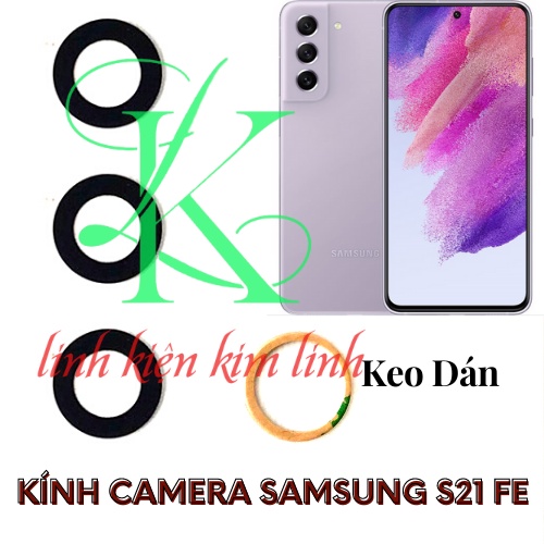Kính camera samsung s21 fe có sẵn keo dán