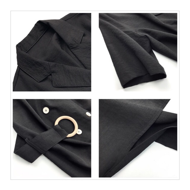 (Order-ảnh thật) bigsize L-4XL Đầm blazer cổ vest phối cúc dáng dài kèm belt tròn | BigBuy360 - bigbuy360.vn