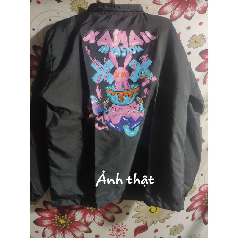 Áo Khoác Dù Nam Nữ Rabbit Kawaii Jacket Unisex Form Rộng Cổ Bẻ Phong Cách Ulzzang Jacket MONTANA