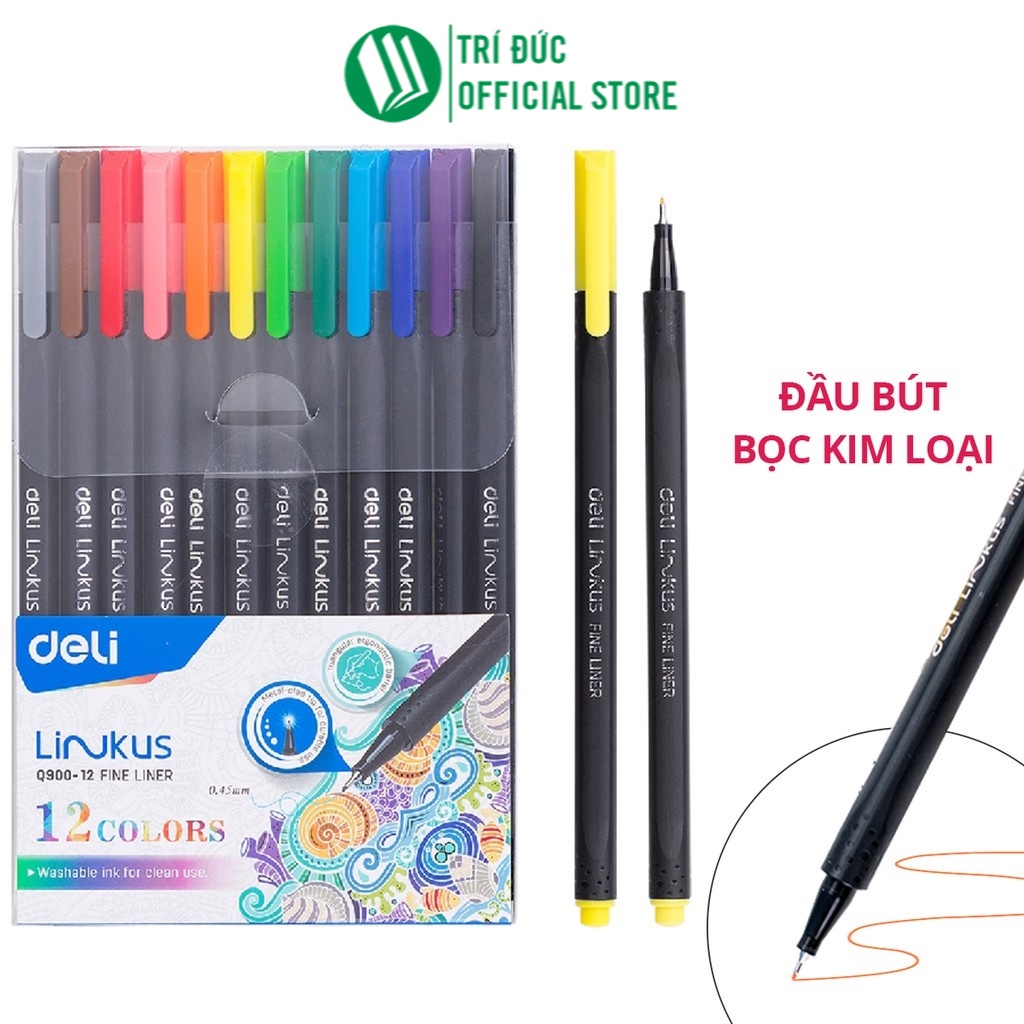 Bút liner đi nét có thể rửa được - Ngòi bọc kim loại 0.45mm - chuyên viết caligraphy thư pháp brush letter - EQ900