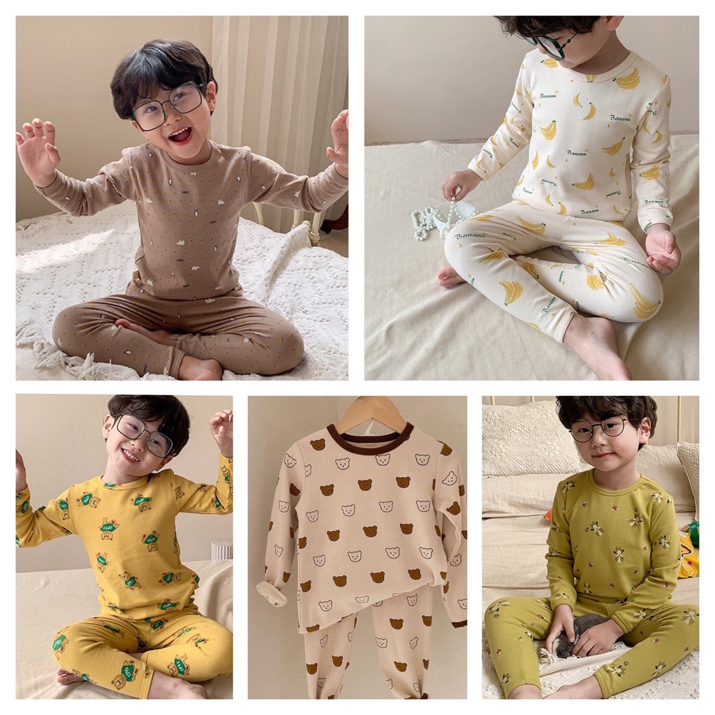 Bộ thu đông dài tay cho bé AMBB KIDS vải cotton mềm đẹp - Hàng Quảng Châu Cao Cấp