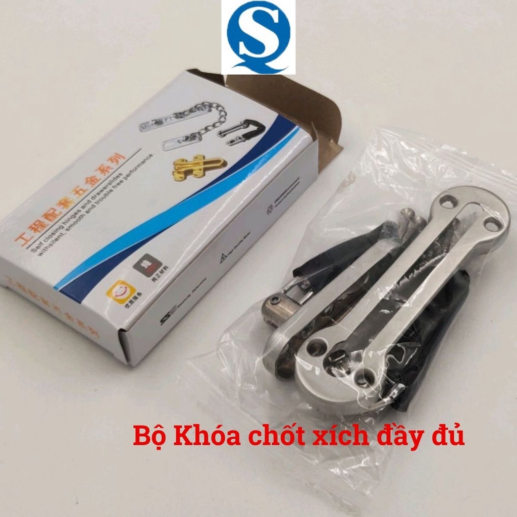 Dây xích chốt an toàn chống trộm cửa nhà làm bằng thép không rỉ sáng bóng bền bỉ