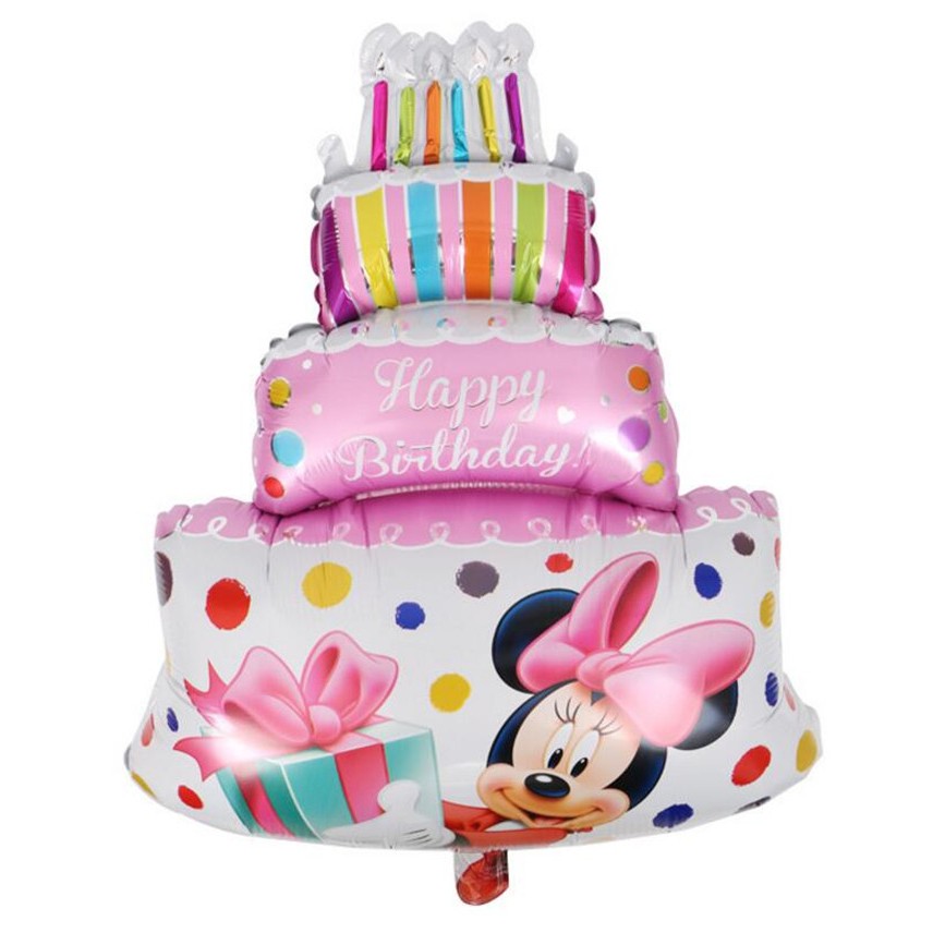 Bong Bóng Hình Bánh Kem Hoạt Hình Trang Trí Tiệc Sinh Nhật Cho Bé