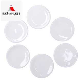 5 đĩa sứ mini màu trắng trang trí nhà búp bê 1 : 12