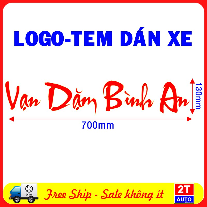 LOGO TEM DÁN STICKER CHỮ VẠN DẶM BÌNH AN - CẦU THƯỢNG LỘ BÌNH AN TRÊN ĐƯỜNG CHO Ô TÔ XE HƠI