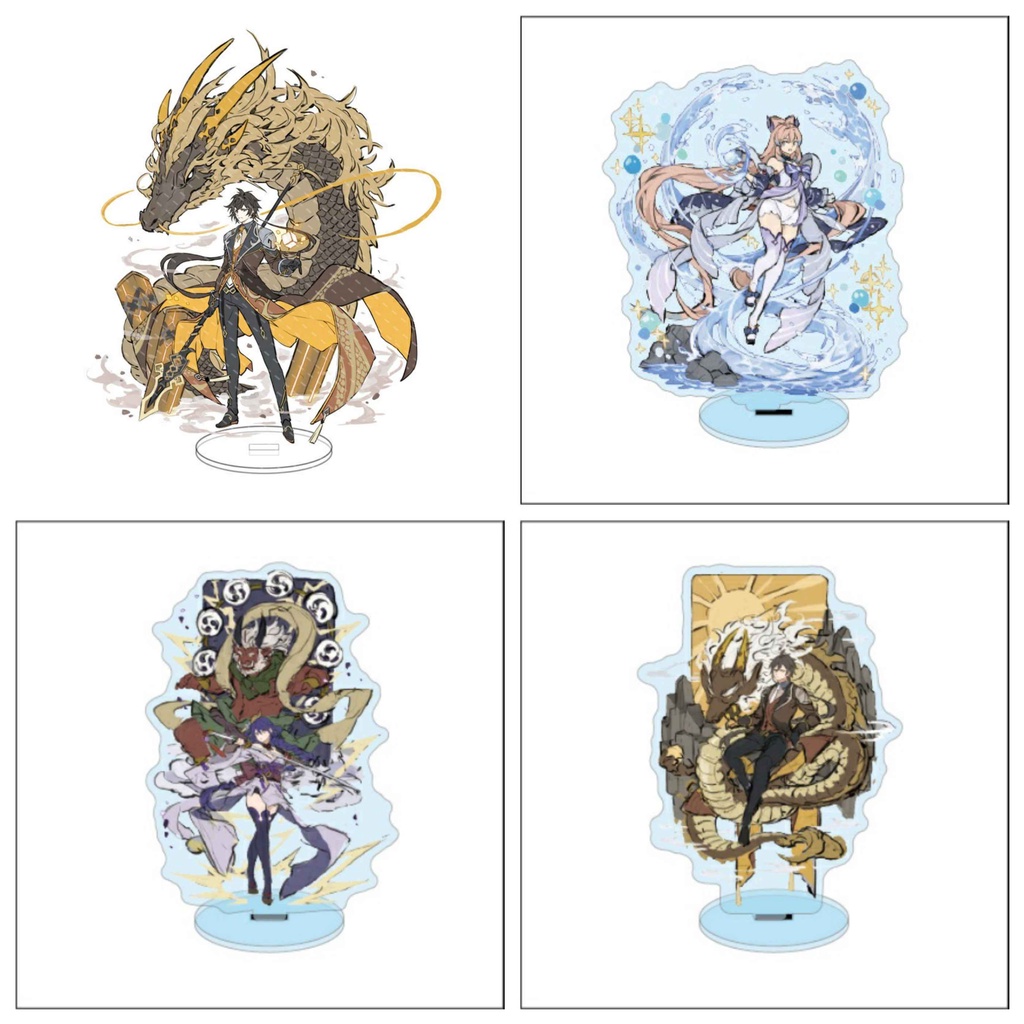 Standee Genshin Impact game tượng acrylic mica trong mô hình trang trí