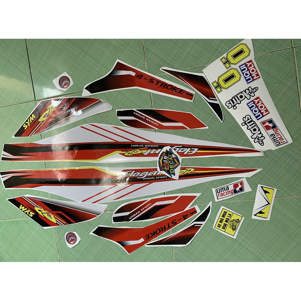 Tem elegant sr trắng đỏ