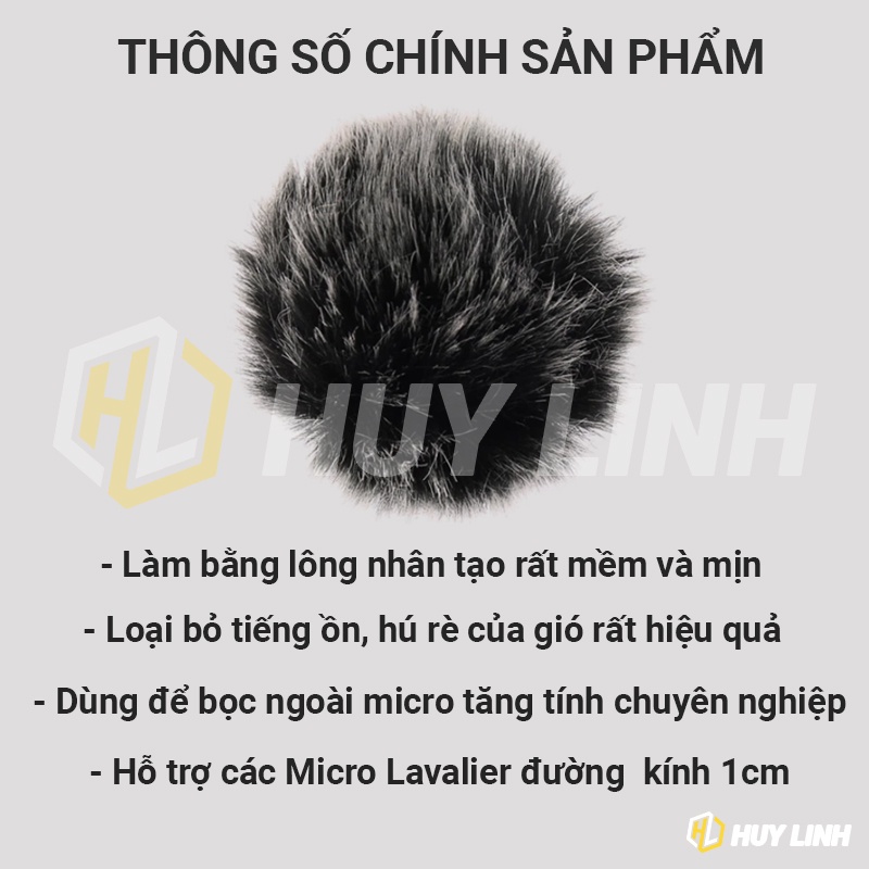 Bông Lọc gió cho micro cài áo Boya M1 MM1 M1DM - Giảm tiếng ồn rít lọc âm