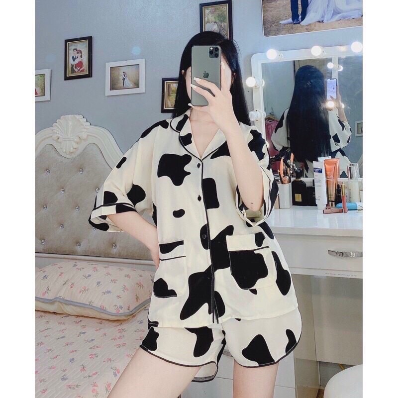 [Rẻ Vô Địch] Mẫu mới về Bộ ngủ quần cộc áo cộc pijama kate thái cực hot hit bộ pyjama bộ pizama