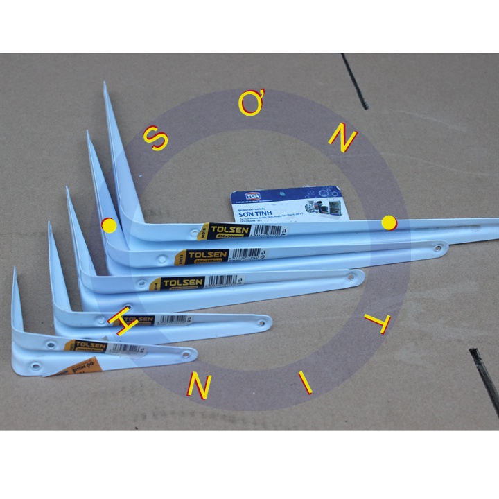 Lô 2 Cái Giá Để Kệ / Êke Chữ L Màu Trắng ( 75mm - 300mm ) Tolsen EKE