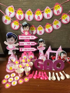 Hình chibi cắm bánh sinh nhật