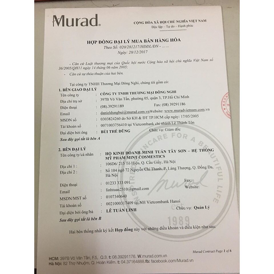 Bộ Sản Phẩm Murad Skin Clinic Total Hydration 2 Món