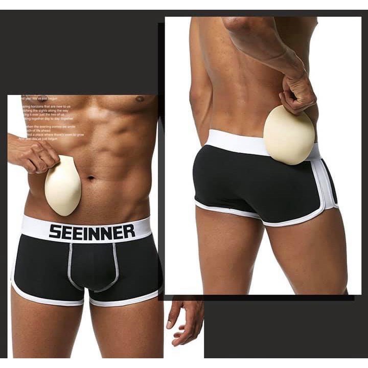 Quần độn mông nam 2in1 sịp độn mông và cu - hàng chính hãng SEEINNER nhập khẩu - Sịp lót đùi boxer độn mông và cu