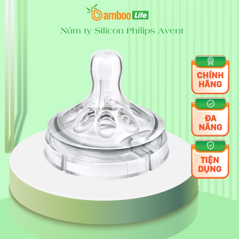 Núm ty Silicone Philips Avent cao cấp chính hãng thiết kế Mô phỏng ti mẹ tự nhiên, thay thế tiện dụng