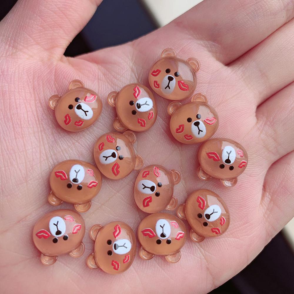 QQMALL Phụ Kiện Trang Trí Móng Tay Hình Gấu 3D Dễ Thương