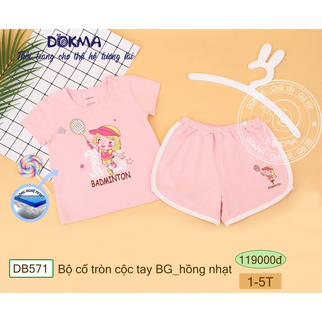 Dokma - Bộ cổ tròn cộc tay BG 1-5Y (DB571)