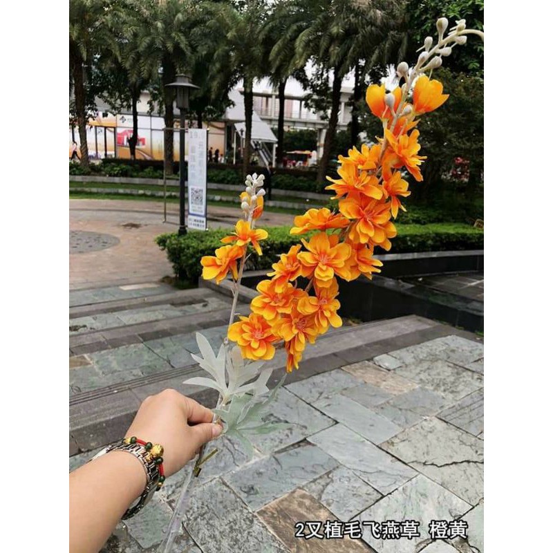 Hoa phi yến mốc 2 nhánh dài 70cm - Hoa giả trang trí