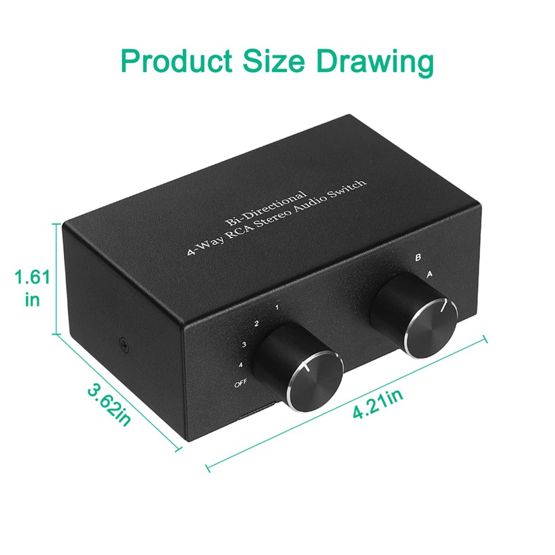Bộ Chuyển Đổi Âm Thanh 4 Chiều RCA L / R 2 Trong 4 Đầu Ra