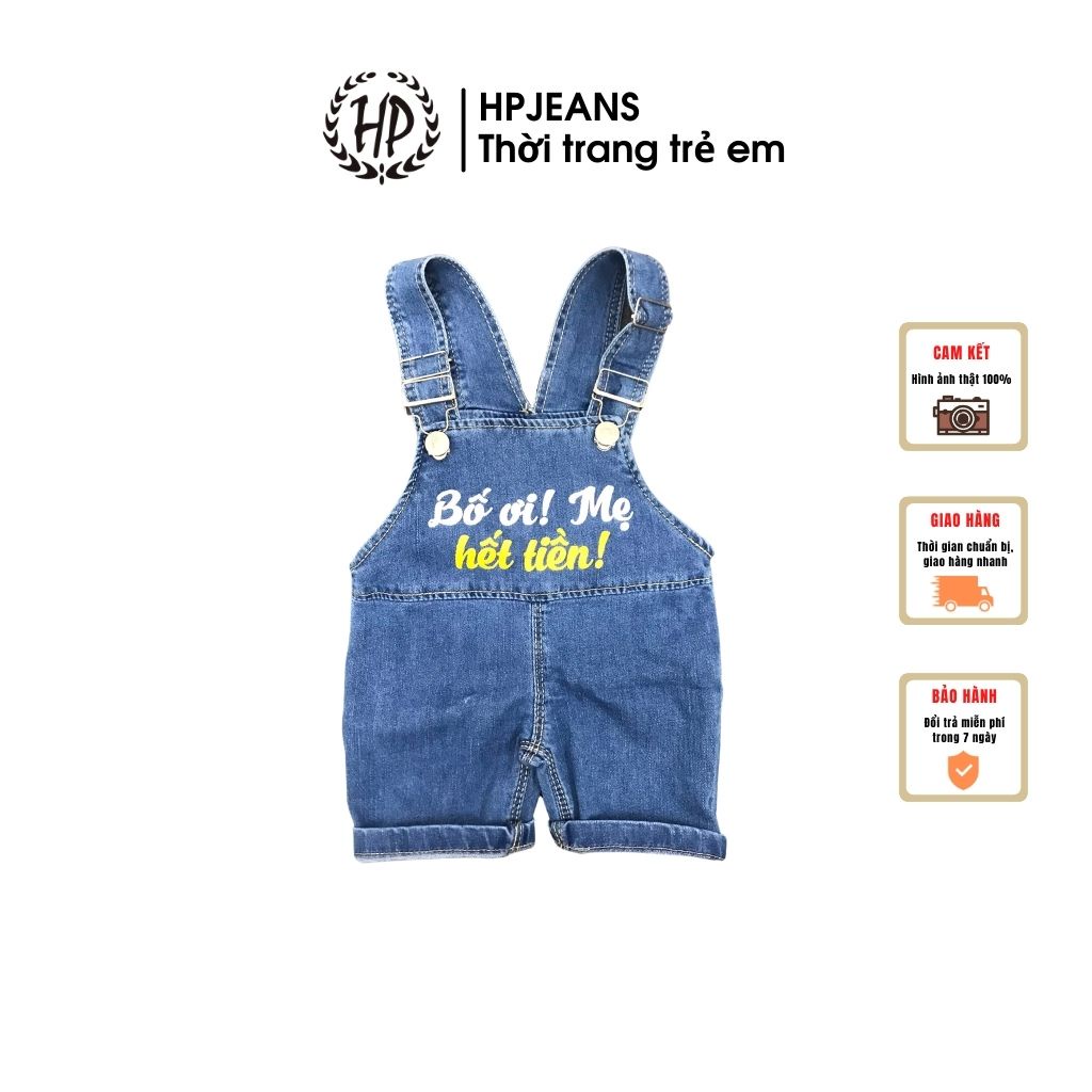 Quần Yếm Cho Bé HPJEANNGA1135 Yếm Jean Cho Bé HPJEANS Chất Liệu 100% Cotton Cho Các Bé Từ 1 Đến 3 Tuổi [NGA1135]