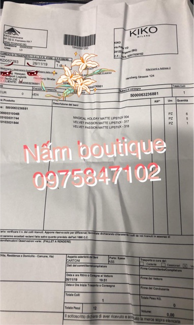 }_ Son lì Kiko velvet passion toàn màu hot