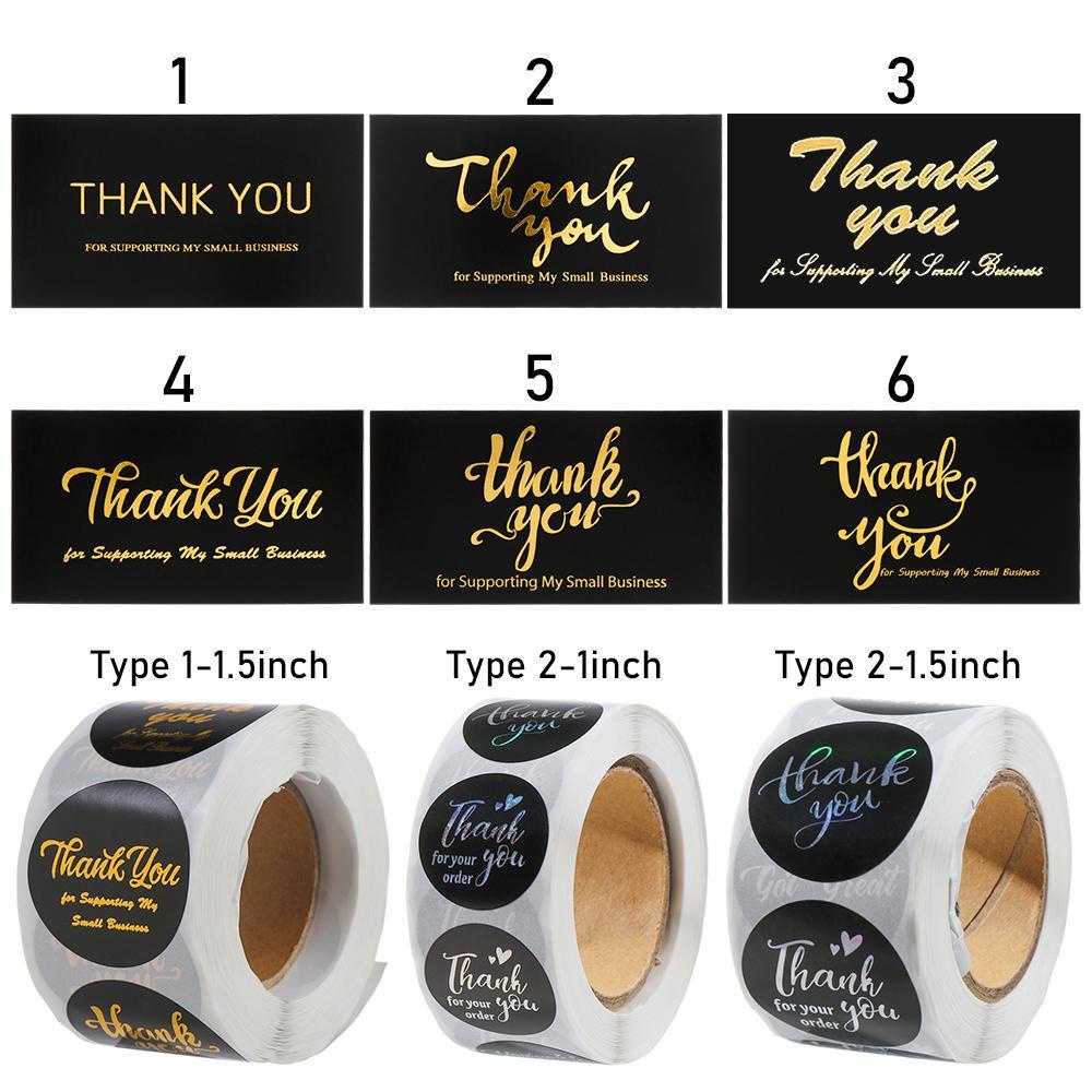 KRNY Set 50 / 500 Thiệp Chúc Mừng Màu Đen 2x3.5inch