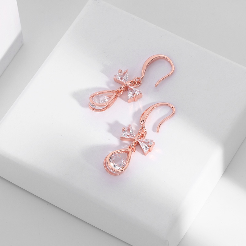 PINKDUDU Bông Tai Dáng Dài Đính Đá Zircon PD479 Thời Trang Đơn Giản Cho Nữ