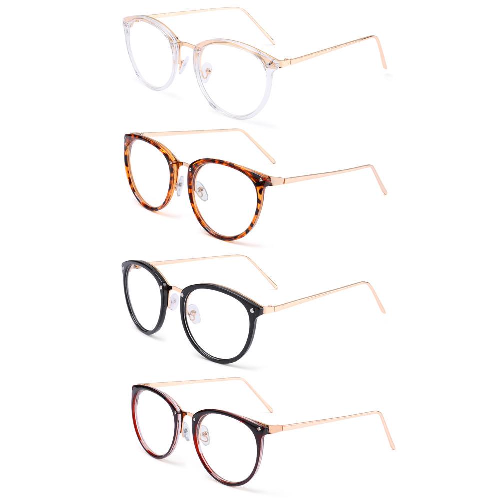 EUCA Kính Mát Gọng Kim Loại Họa Tiết Da Báo Phong Cách Retro Thời Trang Unisex