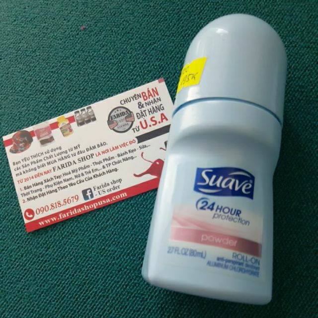 Hsd:30.5.2024.KHỬ MÙI DẠNG LĂN MÙI PHẤN SUAVE Roll-On Powder Anti-Perspirant Deodorant 1,8oz =80ml TỪ MỸ. mẫu mới