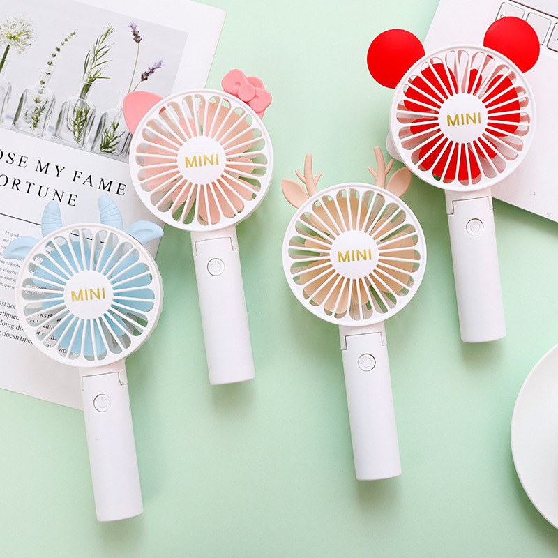 Quạt mini cầm tay tích điện hình đáng yêu siêu bền