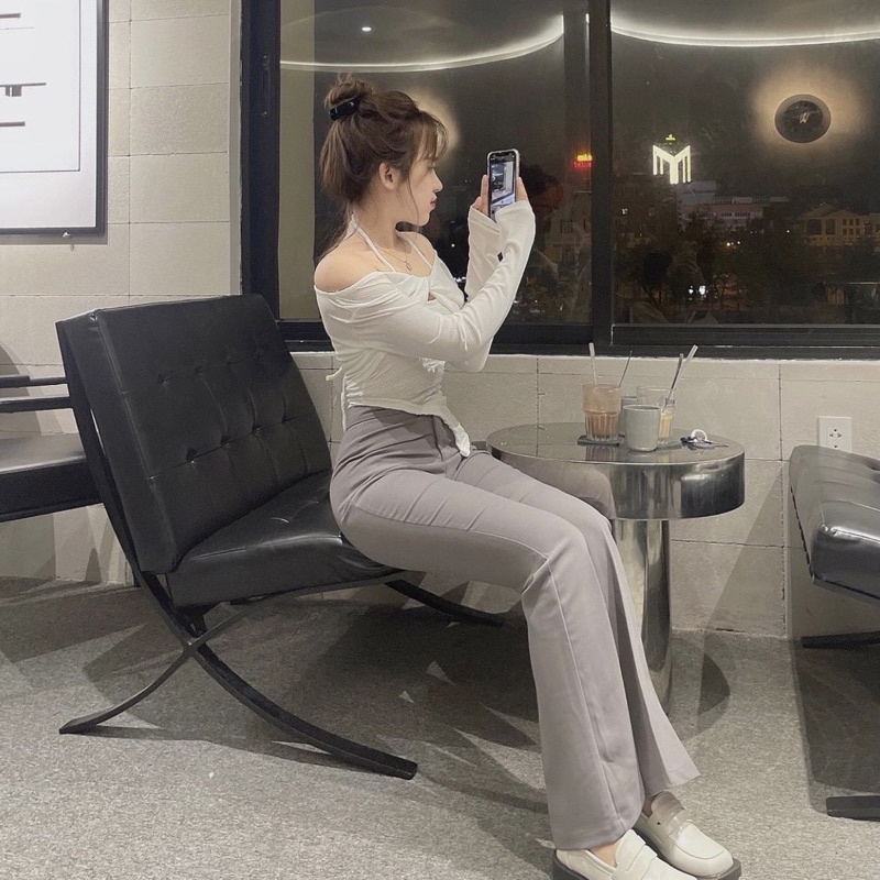 KHOSIBOHOME-Áo yếm nơ tay dài 3 màu