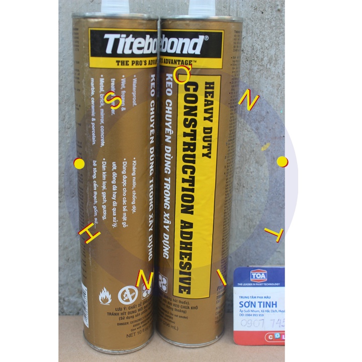 Keo dán kết nối kim loại, gạch, gương, bê tông, gốm, gỗ Titebond Heavy Duty Construction Adhesive