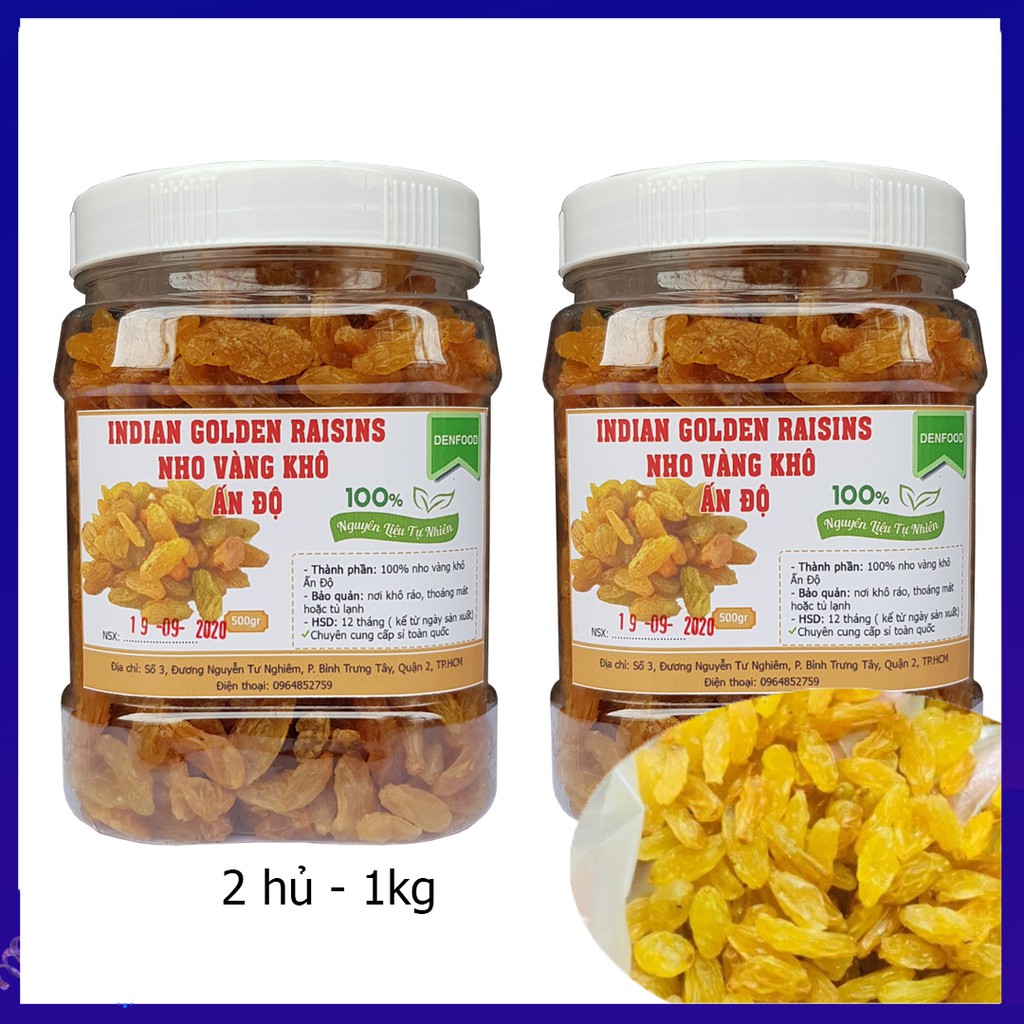 Nho Vàng Ấn Độ 1kg - India Golden Raisin