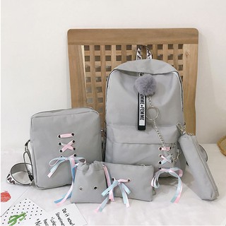 [CÓ HÌNH THẬT] Set Balo 5 món phối dây nơ CAO CẤP