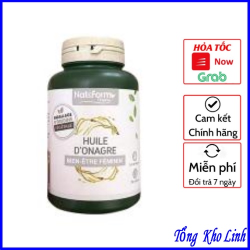 Viên Uống Tinh Dầu Hoa Anh Thảo Hữu Cơ Nat &amp; Form huile onagre Pháp 1500mg Lọ 200 Viên Chính Hãng Của Pháp
