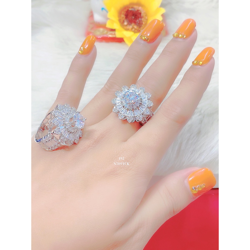 UHA - Nhẫn nữ đính xoàn N709 mạ vàng 18k - vàng trắng cao cấp (giá tốt nhất)