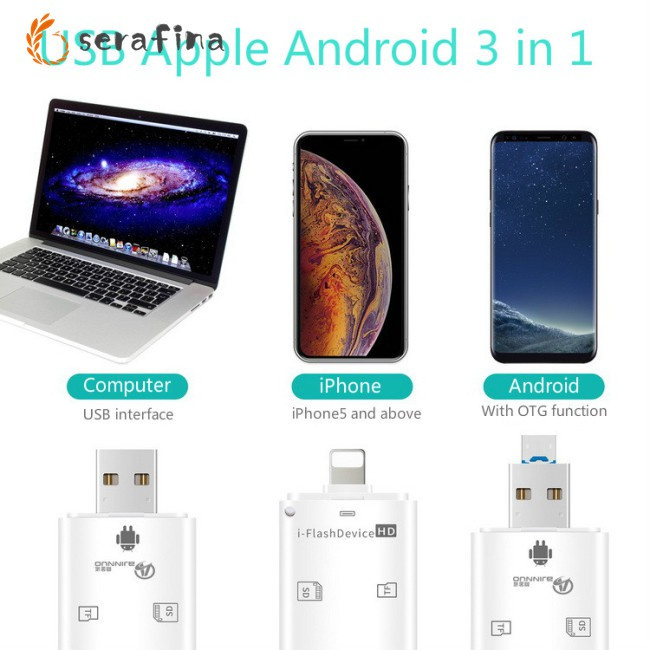 Đầu Đọc Thẻ Nhớ Micro Usb Otg Đa Năng Cho Điện Thoại Apple Android | BigBuy360 - bigbuy360.vn