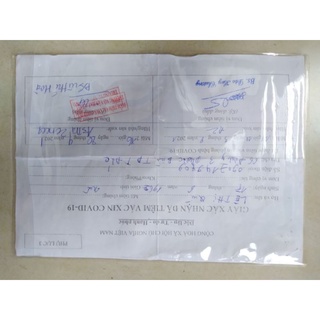 Vỏ bọc giấy xác nhận A5 giấy chích ngừa covit...