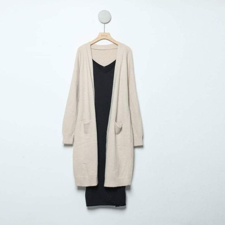 Áo cadigan len dáng dài