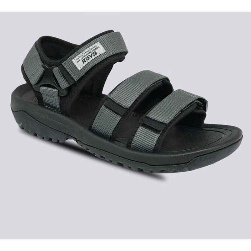 Giày sandal quai hậu 3 quai ngang Rova chính hãng, giày sandal học sinh màu đen, xám RV183