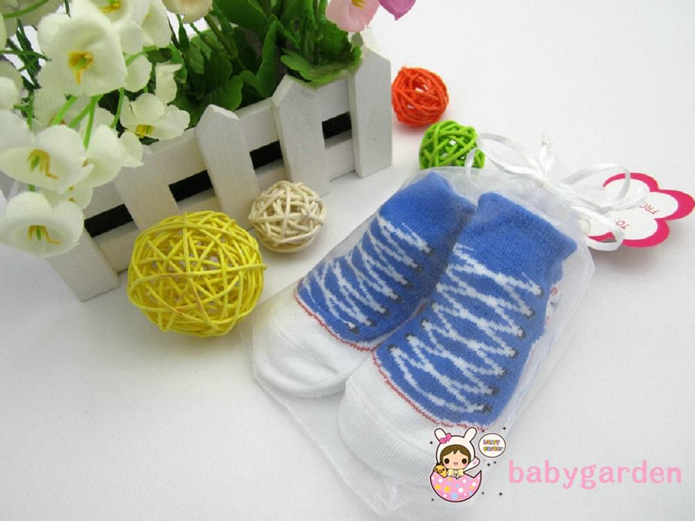 Tất cotton cổ thấp in hoa chống trượt dành cho bé