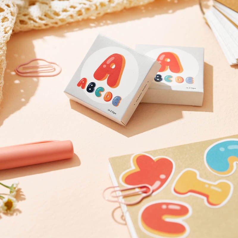 Bộ 50/52 miếng sticker IMOON hình chữ số và chữ cái dễ thương nhiều màu sắc