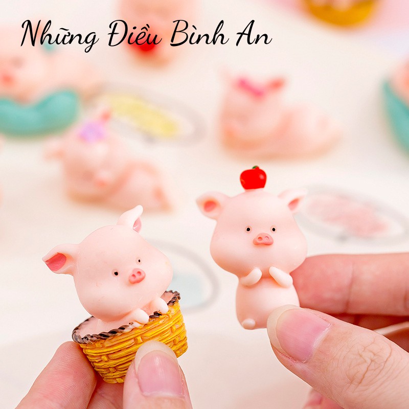 Heo Con trang trí ô tô, bàn làm việc, bánh kem đáng yêu dễ thương Sét 9 chú heo con 💕FREESHIP 50k💕 Những Điều Bình An